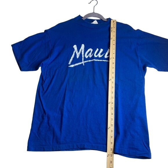 Vintage Hanes Beefy Single Stitch Maui Shirt Fits M / L READ Blue‎ USA Graphic - Picture 7 of 8